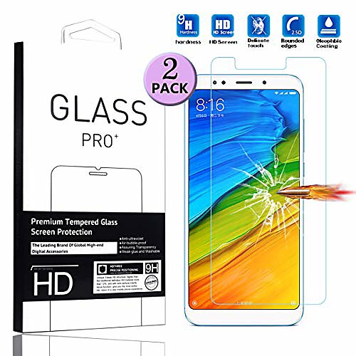 

compatible with xiaomi redmi 5 plus tempered glass screen protector - [1 pack] smartphone protective film for xiaomi redmi 5 plus 5.99 2018