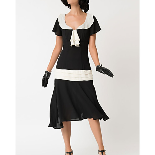 

Sheath / Column Mother of the Bride Dress Elegant Vintage V Neck Ankle Length Chiffon Short Sleeve with Ruffles 2021