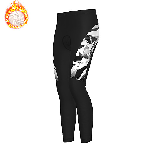 

21Grams Men's Cycling Tights Cycling Pants Winter Fleece Bike Tights Padded Shorts / Chamois Pants Fleece Lining Breathable Warm Sports Camo / Camouflage Black Mountain Bike MTB Road Bike Cycling
