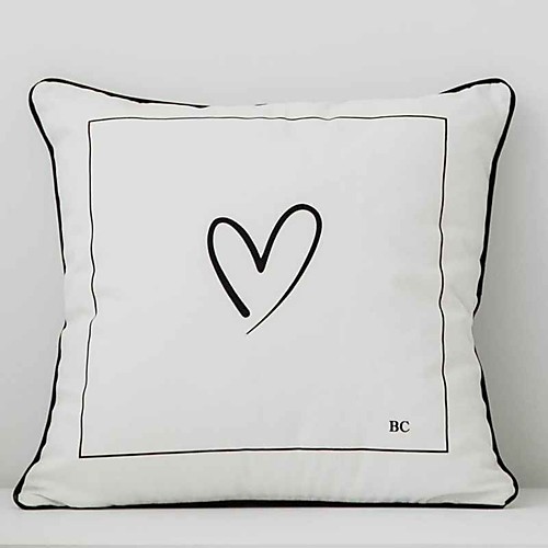 

Nordic Ins Style Cotton Canvas Black And White Printing Letter Pillow Case Cover Living Room Bedroom Sofa Cushion Cover