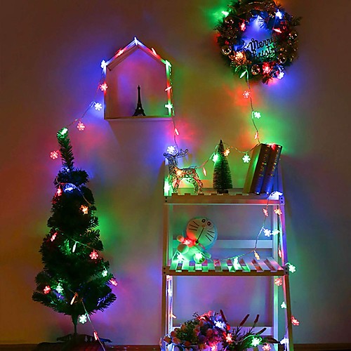 

6M Christmas String Lights 40 Mini Snowflakes LEDs Warm White for Christmas Tree Decoration Gift Light New Year's Holiday Party Bedroom Décor Ornaments 5V
