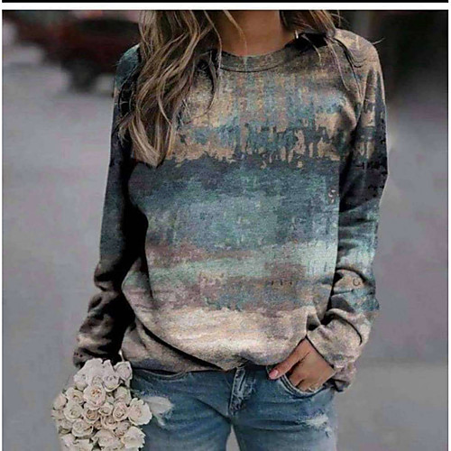 

Women's Hoodie Sweatshirt Graphic Color Block Daily Casual Hoodies Sweatshirts Loose Blue Gray Red