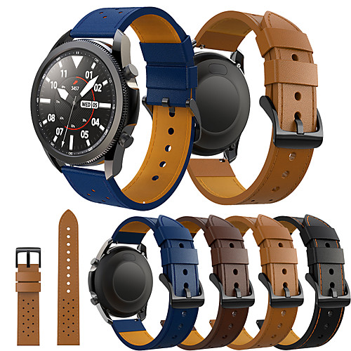 

Smart Watch Band for Samsung Galaxy 1 pcs Leather Loop Genuine Leather Replacement Wrist Strap for Samsung Galaxy Watch 3 45mm