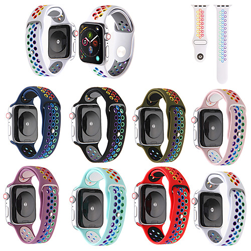 

Smart Watch Band for Apple iWatch 1 pcs Sport Band Silicone Replacement Wrist Strap for Apple Watch Series 6 / SE / 5/4 44mm Apple Watch Series 6 / SE / 5/4 40mm Apple Watch Series 3/2/1 38mm Apple