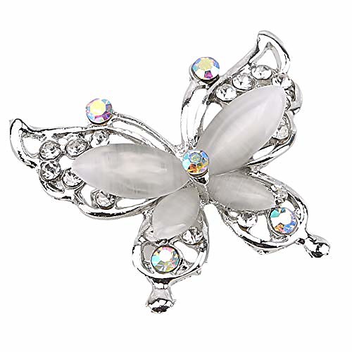 

butterfly brooch pins elegant rhinestone brooches women corsage scarf shawl clothing accessories,silver