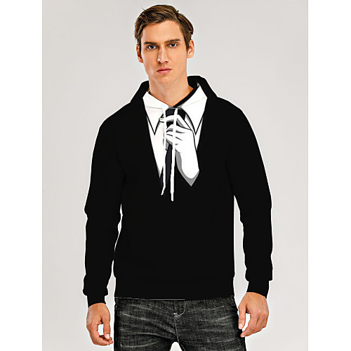 

Men's Pullover Hoodie Sweatshirt Print Graphic 3D Front Pocket Hooded Daily 3D Print 3D Print Casual Hoodies Sweatshirts Long Sleeve Black
