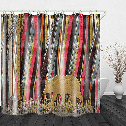 

Wild Wolf in the Forest Print Waterproof Fabric Shower Curtain for Bathroom Home Decor Covered Bathtub Curtains Liner Includes with Hooks 72 Inch