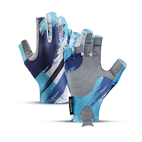 

Bike Gloves / Cycling Gloves Anti-Slip Breathable Durable Fingerless Gloves Sports Gloves Blue Grey for Adults' Outdoor Exercise Cycling / Bike
