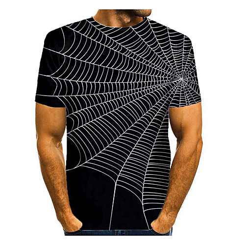 

Men's T shirt Shirt 3D Print Graphic 3D Animal Print Short Sleeve Daily Tops Casual Round Neck Black / White