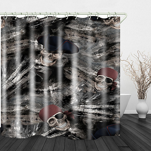 

Pirate Skull Print Waterproof Fabric Shower Curtain For Bathroom Home Decor Covered Bathtub Curtains Liner Includes With Hooks 72 Inch