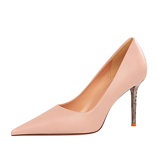 

Women's Heels Stiletto Heel Pointed Toe Sexy Party & Evening PU Solid Colored White Black Pink