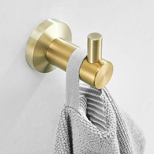 

Robe Hook New Design Adorable Bathroom Hooks Stainless Steel Material Wall Mounted Golden 2pcs