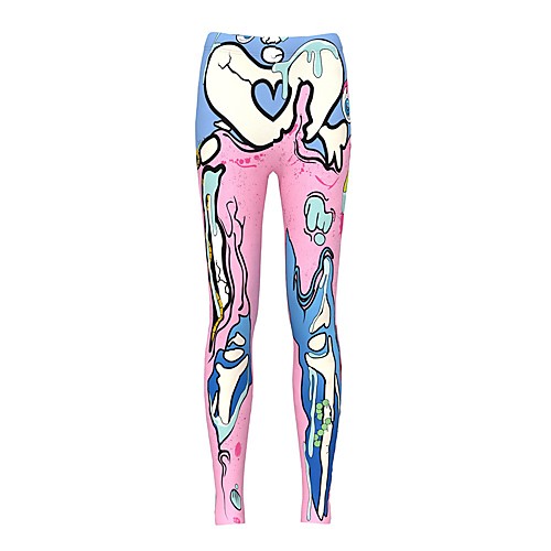 

Women's Basic Chino Breathable Sport Casual Leggings Pants Graphic Heart Ankle-Length Sporty Print Blushing Pink
