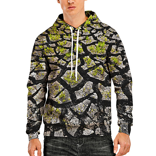 

Men's Pullover Hoodie Sweatshirt Graphic Optical Illusion 3D Print Hooded Daily 3D Print 3D Print Casual Hoodies Sweatshirts Long Sleeve Yellow