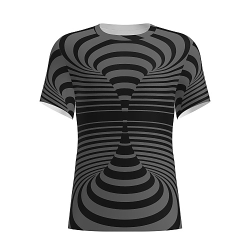 

Men's T shirt 3D Print Graphic Optical Illusion 3D Print Short Sleeve Daily Tops Black / Gray
