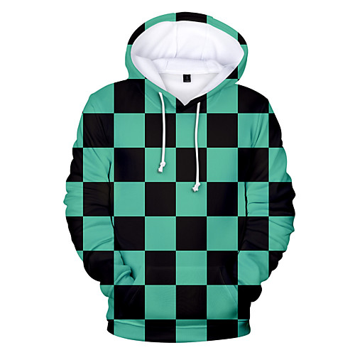 

Inspired by Demon Slayer Kamado Nezuko Cosplay Costume Hoodie Polyester / Cotton Blend Check Printing Harajuku Graphic Hoodie For Women's / Men's
