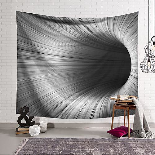 

wall tapestry art decor blanket curtain hanging home bedroom living room decoration black and white channel polyester