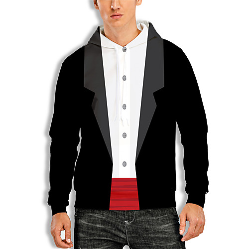 

Men's Pullover Hoodie Sweatshirt Graphic 3D Print Hooded Daily 3D Print 3D Print Casual Hoodies Sweatshirts Long Sleeve Black