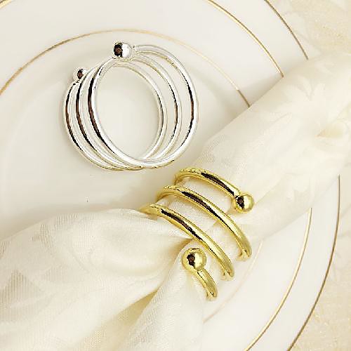 

Napkin Ring Metal Flower Classic Solid Colored Tabel cover Table decorations for Christmas Wedding Party / Evening Daily Desk Round 445 cm Gold 2 pcs
