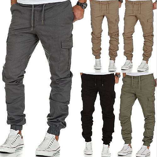 

Men's Sweatpants Joggers Jogger Pants Bottoms Drawstring Cotton Winter Fitness Gym Workout Running Jogging Exercise Breathable Plus Size Sport Solid Colored Navy ArmyGreen Black khaki Gray / Skinny