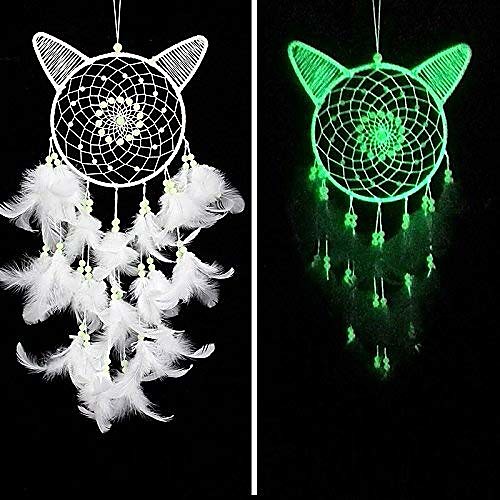 

Boho Dream Catcher Handmade Gift Wall Hanging Decor Art Ornament Craft Luminous Feather for Kids Bedroom Wedding Festival 6020cm