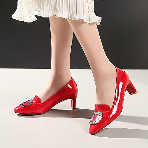

Women's Heels Chunky Heel Round Toe Daily PU Synthetics Almond White Black