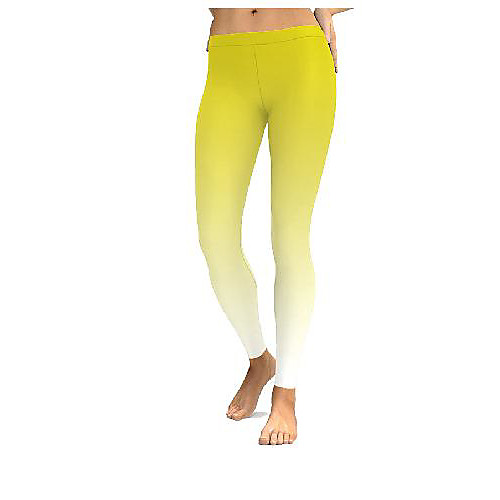 

Women's Basic Casual Comfort Daily Gym Leggings Pants Gradient Ankle-Length Patchwork Gradient purple Gradient blue Gradient yellow