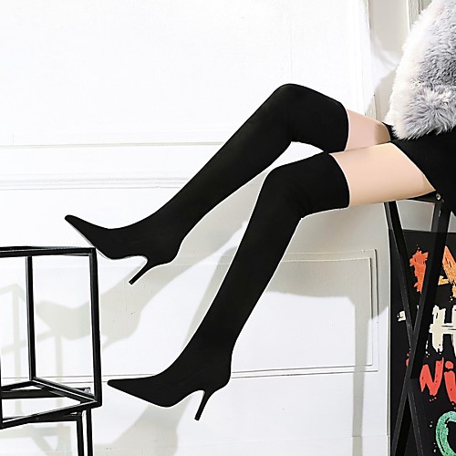 

Women's Boots Stiletto Heel Pointed Toe Daily PU Synthetics Black