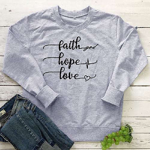 

Women's Pullover Sweatshirt Letter Print Daily Other Prints Casual Hoodies Sweatshirts Cotton Yellow Blushing Pink Wine