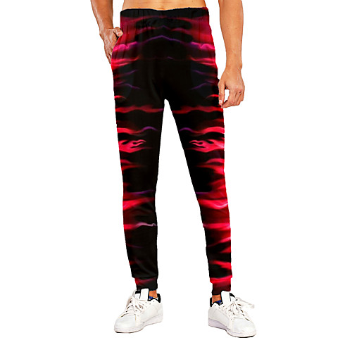 

Men's Novelty Casual / Sporty Outdoor Sports Casual Daily Sweatpants Trousers Pants Graphic 3D Full Length Print Black