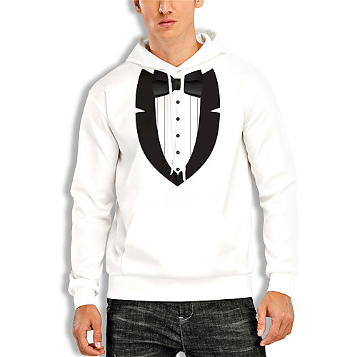 

Men's Pullover Hoodie Sweatshirt Graphic 3D Print Hooded Daily 3D Print 3D Print Casual Hoodies Sweatshirts Long Sleeve White