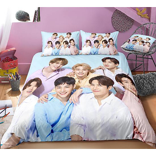 

got7 series 3-piece duvet cover set hotel bedding sets comforter cover with soft lightweight microfiber, include 1 duvet cover, 2 pillowcases for double/queen/king(1 pillowcase for twin/single)