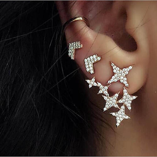 

Women's Stud Earrings Single Earring Geometrical Star Fashion Earrings Jewelry Gold For Christmas Party Evening Street Gift Date 1 set