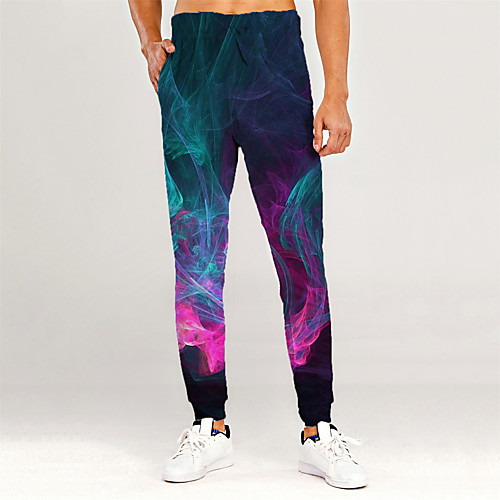 

Men's Novelty Casual / Sporty Outdoor Sports Casual Daily Sweatpants Trousers Pants Graphic 3D Full Length Print Blue