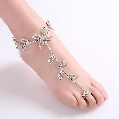 

Anklet Toe Ring Fashion Sweet Women's Body Jewelry For Wedding Party Evening Zircon Silver Alloy Wedding Silver 1 PC / Girls' / Leg Chain