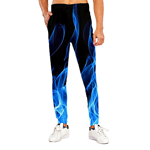 

Men's Novelty Casual / Sporty Outdoor Sports Casual Daily Sweatpants Trousers Pants Graphic 3D Full Length Print Black