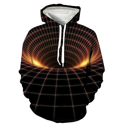 

Men's Pullover Hoodie Sweatshirt Graphic Optical Illusion 3D Print Hooded Daily 3D Print 3D Print Casual Hoodies Sweatshirts Long Sleeve Yellow