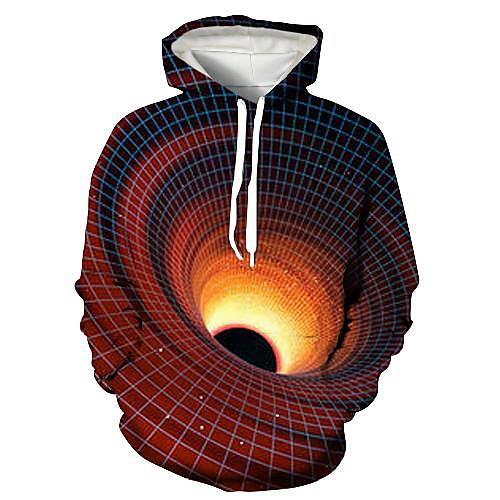 

Men's Pullover Hoodie Sweatshirt Graphic Optical Illusion 3D Print Hooded Daily 3D Print 3D Print Casual Hoodies Sweatshirts Long Sleeve Orange