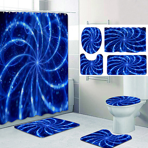 

Bathroom Shower Curtain & Mat Set Classic Polyester New Design