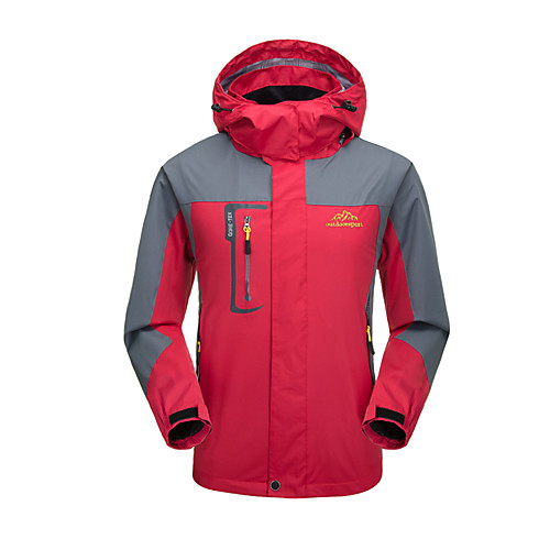 

Men's Hiking Jacket Hoodie Jacket Autumn / Fall Winter Spring Outdoor Solid Color Windproof Rain Waterproof Breathable Wear Resistance Jacket Top Single Slider Camping / Hiking Climbing Outdoor