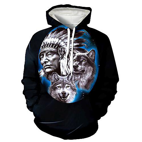 

Men's Pullover Hoodie Sweatshirt Graphic 3D Animal Print Hooded Daily 3D Print 3D Print Casual Hoodies Sweatshirts Long Sleeve Navy Blue