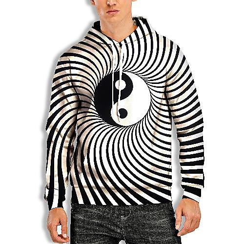 

Men's Pullover Hoodie Sweatshirt Graphic Optical Illusion 3D Print Hooded Daily 3D Print 3D Print Casual Hoodies Sweatshirts Long Sleeve White
