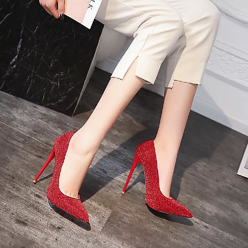 

Women's Heels Stiletto Heel Pointed Toe Daily PU Synthetics Black Yellow Red