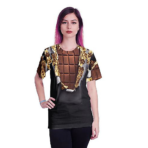 

Women's T shirt Graphic Print Round Neck Tops Basic Basic Top Black