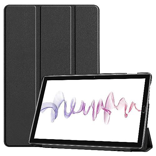 

Phone Case For Huawei Tablets Full Body Case MediaPad M6 10.8 Shockproof Origami Solid Colored PU Leather