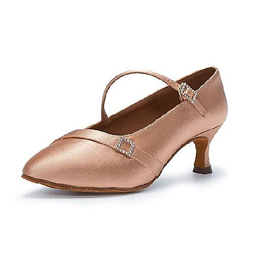 

Women's Dance Shoes Dance Sneakers Heel Buckle Flared Heel Pink Buckle / Performance / Satin