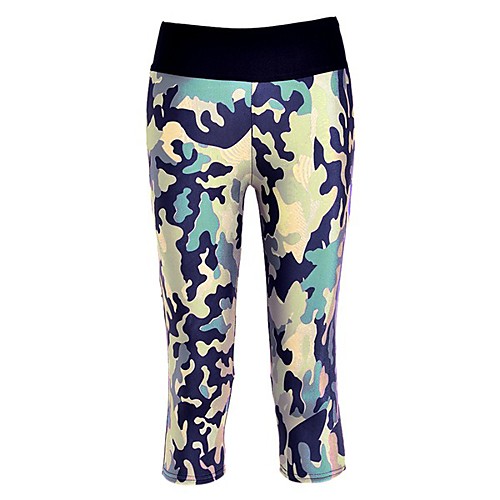 

Women's Basic Chino Comfort Daily Gym Leggings Pants Camouflage Calf-Length Print Rainbow