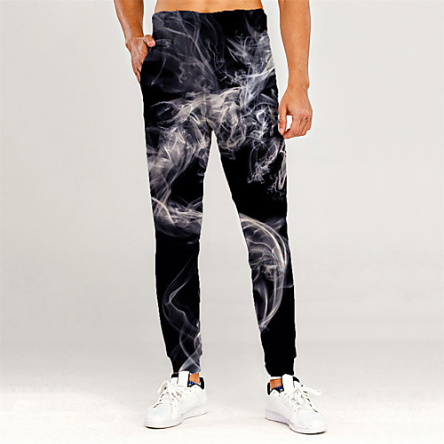 

Men's Novelty Casual / Sporty Outdoor Sports Casual Daily Sweatpants Trousers Pants Graphic 3D Full Length Print Black