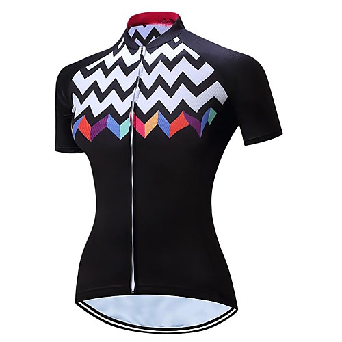 

21Grams Women's Short Sleeve Cycling Jersey Summer Spandex Polyester BlackWhite Bike Jersey Top Mountain Bike MTB Road Bike Cycling Quick Dry Moisture Wicking Breathable Sports Clothing Apparel