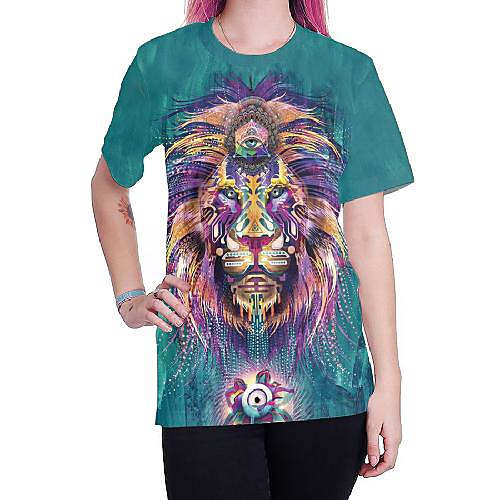 

Women's T shirt Graphic Print Round Neck Tops Basic Basic Top Green